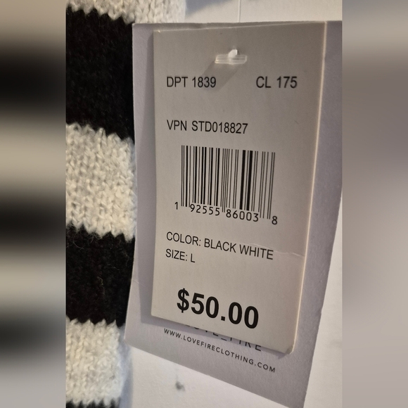 Classic Black and White Striped Women's Sweater - Picture 3 of 7